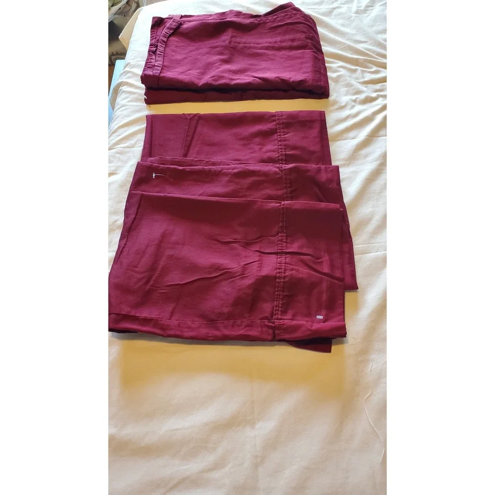 Heartland Homegrown Cotton Twin Flat Sheet & 3 Pillowcases Burgundy Red Bedding